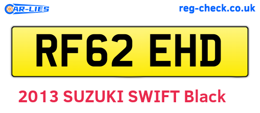 RF62EHD are the vehicle registration plates.