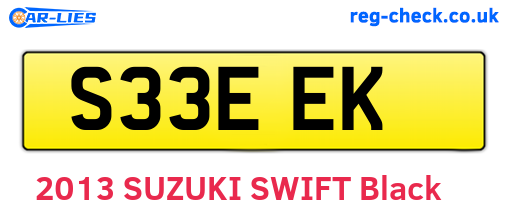 S33EEK are the vehicle registration plates.