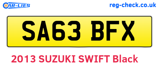 SA63BFX are the vehicle registration plates.