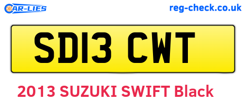 SD13CWT are the vehicle registration plates.