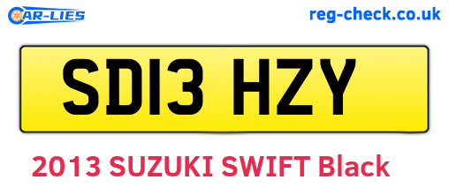 SD13HZY are the vehicle registration plates.