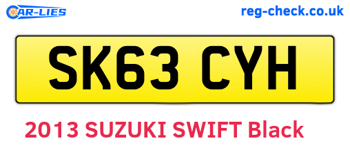 SK63CYH are the vehicle registration plates.