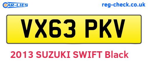 VX63PKV are the vehicle registration plates.