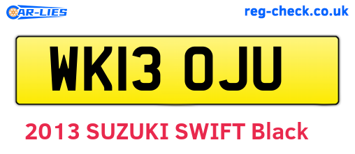 WK13OJU are the vehicle registration plates.