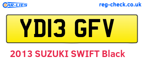 YD13GFV are the vehicle registration plates.