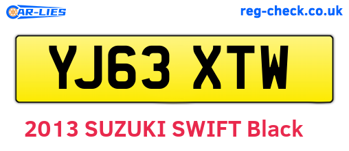 YJ63XTW are the vehicle registration plates.