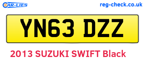 YN63DZZ are the vehicle registration plates.