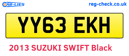 YY63EKH are the vehicle registration plates.