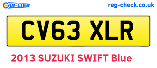 CV63XLR are the vehicle registration plates.