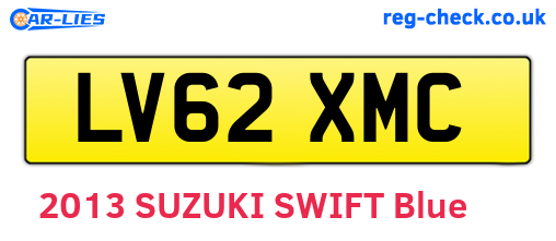 LV62XMC are the vehicle registration plates.