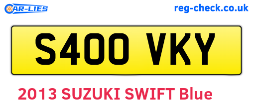 S400VKY are the vehicle registration plates.