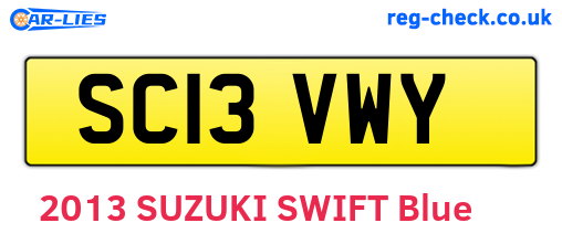 SC13VWY are the vehicle registration plates.