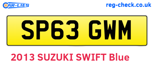 SP63GWM are the vehicle registration plates.