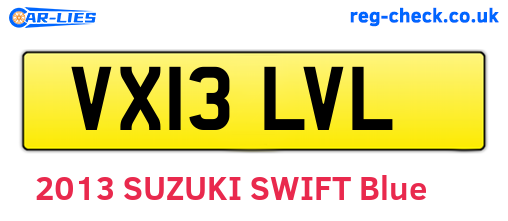 VX13LVL are the vehicle registration plates.