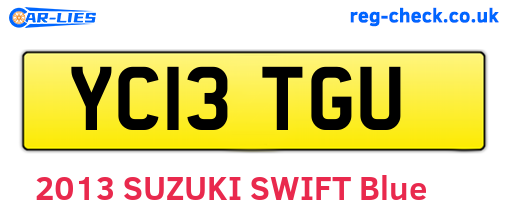 YC13TGU are the vehicle registration plates.
