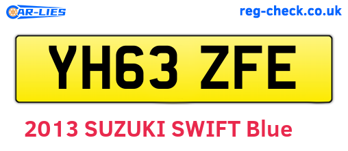 YH63ZFE are the vehicle registration plates.