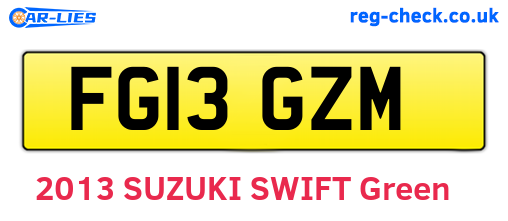 FG13GZM are the vehicle registration plates.