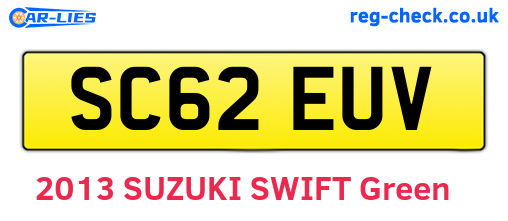 SC62EUV are the vehicle registration plates.