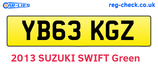YB63KGZ are the vehicle registration plates.