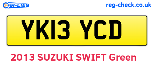 YK13YCD are the vehicle registration plates.