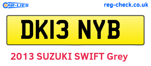 DK13NYB are the vehicle registration plates.