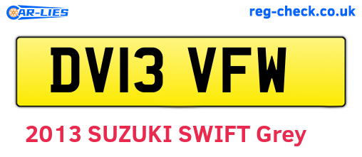 DV13VFW are the vehicle registration plates.