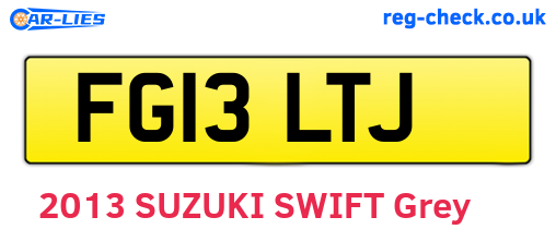 FG13LTJ are the vehicle registration plates.