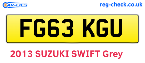 FG63KGU are the vehicle registration plates.