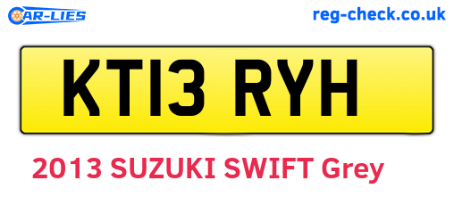 KT13RYH are the vehicle registration plates.