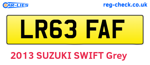 LR63FAF are the vehicle registration plates.
