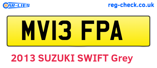 MV13FPA are the vehicle registration plates.