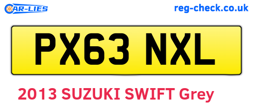 PX63NXL are the vehicle registration plates.