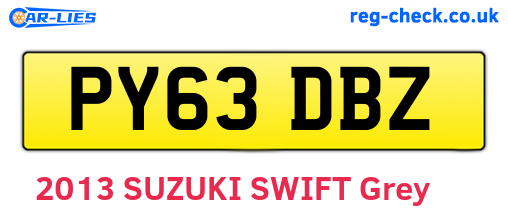 PY63DBZ are the vehicle registration plates.