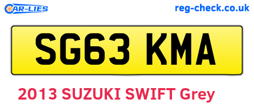 SG63KMA are the vehicle registration plates.