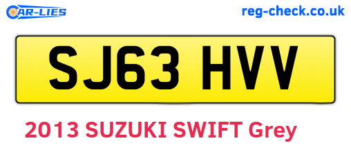 SJ63HVV are the vehicle registration plates.