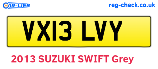 VX13LVY are the vehicle registration plates.