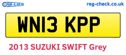 WN13KPP are the vehicle registration plates.