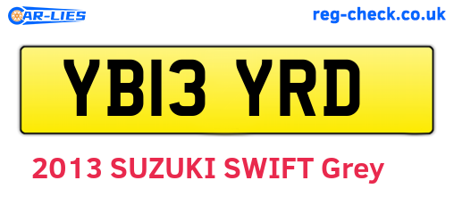 YB13YRD are the vehicle registration plates.