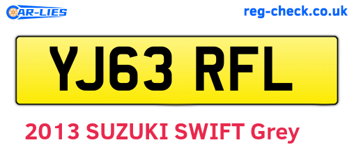 YJ63RFL are the vehicle registration plates.