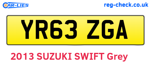 YR63ZGA are the vehicle registration plates.