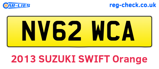 NV62WCA are the vehicle registration plates.