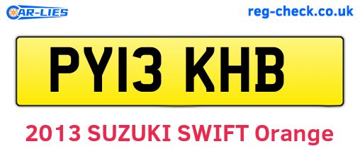 PY13KHB are the vehicle registration plates.
