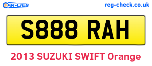 S888RAH are the vehicle registration plates.