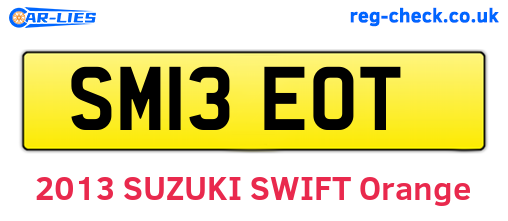 SM13EOT are the vehicle registration plates.