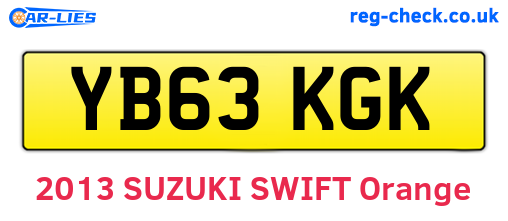 YB63KGK are the vehicle registration plates.
