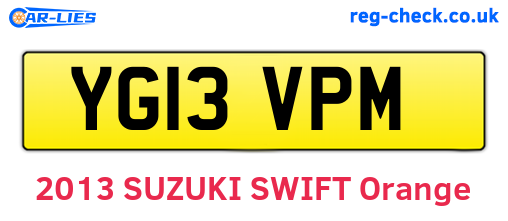 YG13VPM are the vehicle registration plates.