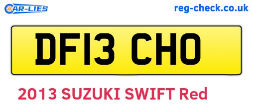 DF13CHO are the vehicle registration plates.