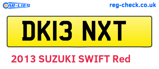 DK13NXT are the vehicle registration plates.