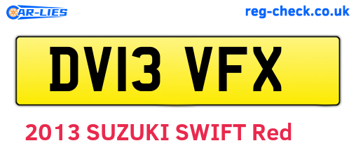 DV13VFX are the vehicle registration plates.
