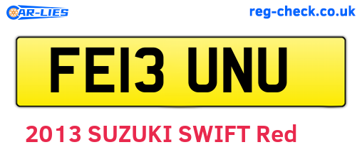 FE13UNU are the vehicle registration plates.